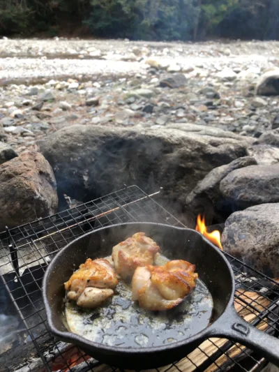 ほりにし　肉　キャンプ