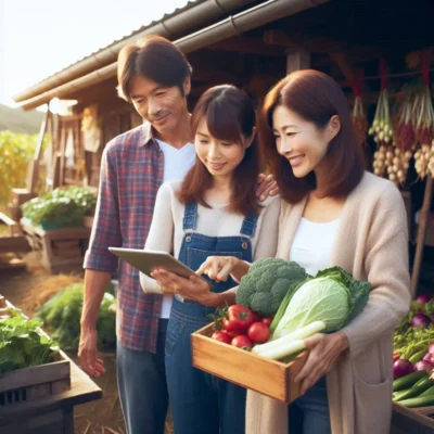 家族で野菜の収穫体験をしてみる