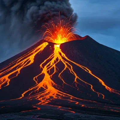 インドのデカン高原では、隕石衝突の前後に大規模な火山活動が続いていました。